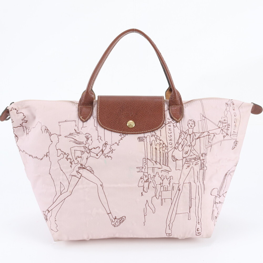 Longchamp Le Pliage Leather Nylon Tote Bag Shoulder Handbag for Women